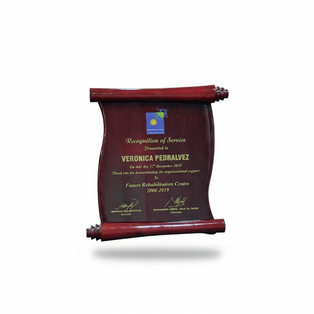 Wooden Plaque – Scroll Style